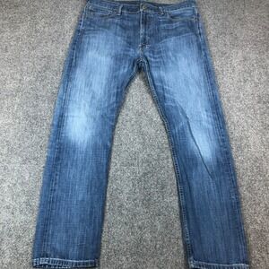 Levis 513 Slim Straight Jeans Mens 36x32 Blue Medium Wash Denim Pants